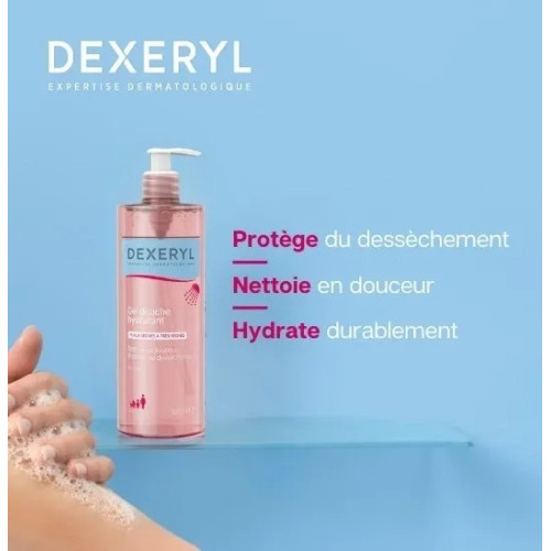 Gel Douche Dexeryl 500 mL - Hydratation intense pour peaux sèches