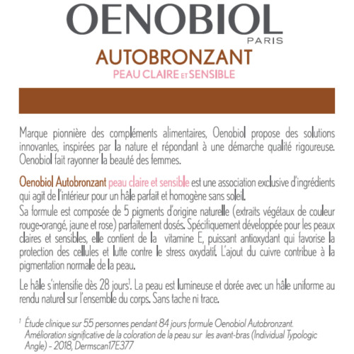 Oenobiol : Autobronzant peau claire & sensible - 30 caps