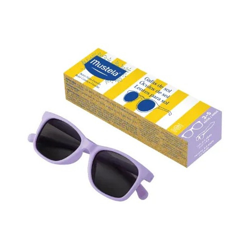 Lunettes bébé Mustela : Protection UV400 & style lilas 3-5 ans