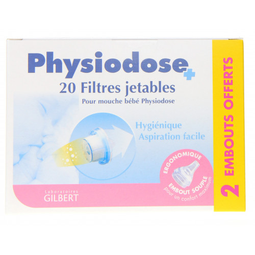 GILBERT Filtres jetables pour Mouche Bébé avec filtre Physiodose avec 2 embouts adaptables-7565