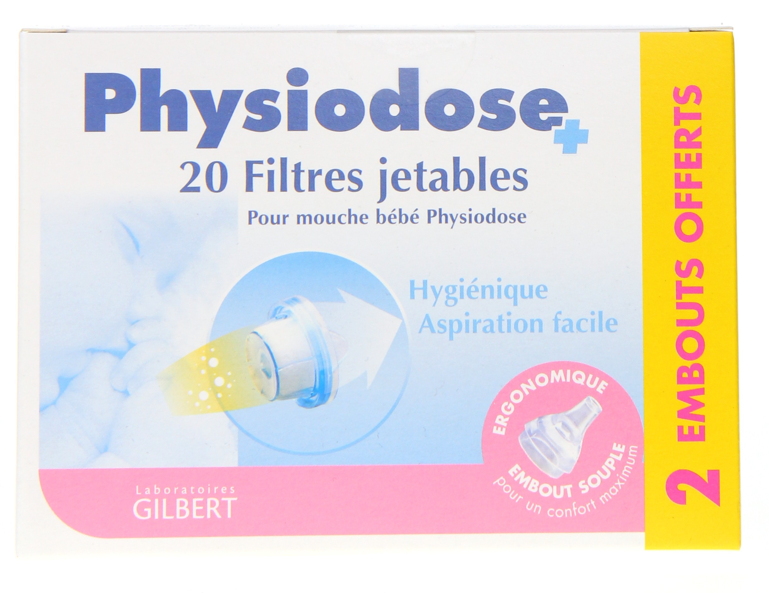 GILBERT Physiodose Filtres Mouche Bébé 20+2 Embouts - Pharma360