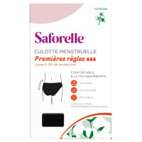 Saforelle® Culotte 1ères règles : Absorbante & anti-fuites, coton bio