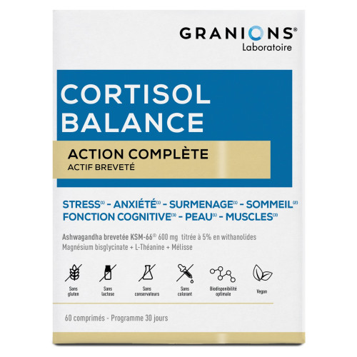 Granions Cortisol Balance : Équilibre Stress & Sommeil - 60 Cpr