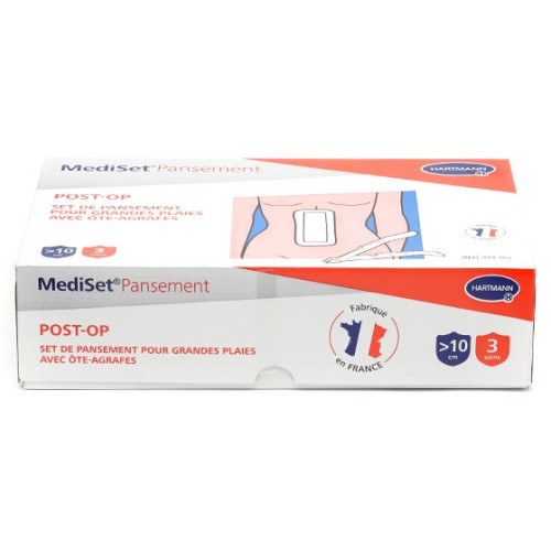 MediSet Post-Op Hartmann : Pansement Grandes Plaies avec Ôte-Agrafes