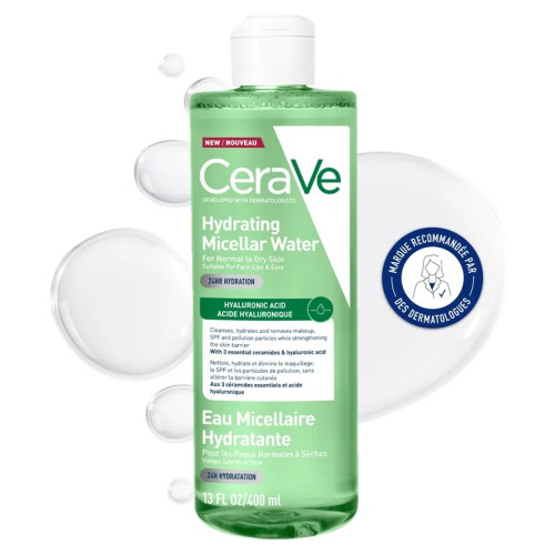 CeraVe Eau Micellaire Hydratante : Nettoyage doux + hydratation 24h