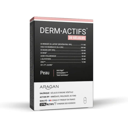 Aragan DermActifs : Jeunesse peau - 30 gélules anti-âge & éclat
