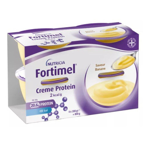 Nutricia Fortimel Crème Banane : 2 kcal/ml, 20g protéines/pot