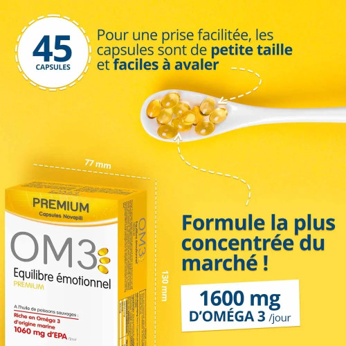 OM3 Premium : Équilibre Émotionnel avec 1050mg EPA