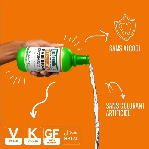 Bain de Bouche Menthe Douce : 12h Haleine Fraîche - Sans Alcool