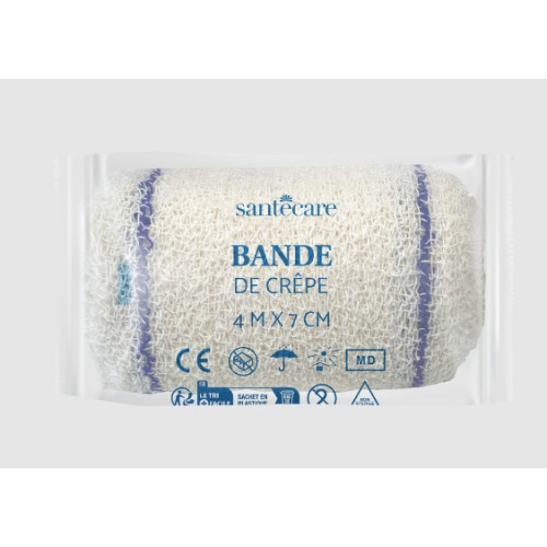 Bande crêpe coton Santecare 7x4m - Idéale pour soins