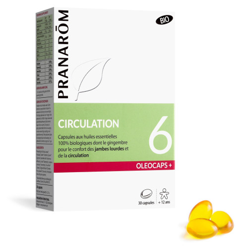 PRANAROM Oléocaps+ 6 Bio 30 Capsules - Confort Jambes Lourdes