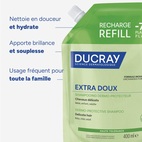 Ducray Shampoing Extra-Doux : Nettoyage Doux pour Cheveux Délicats
