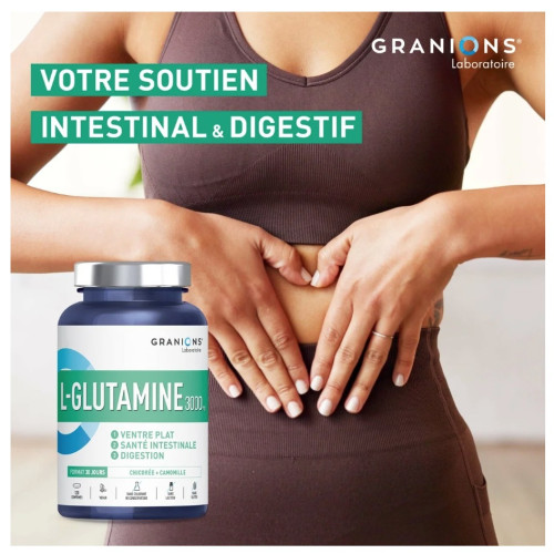 L-Glutamine 3000mg Granions : Énergie & récupération - 120 comprimés
