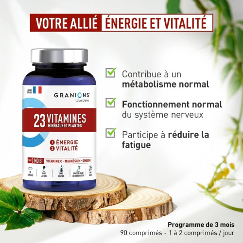 Granions 90 Comprimés Vitamines Minéraux Plantes - Énergie Vitalité