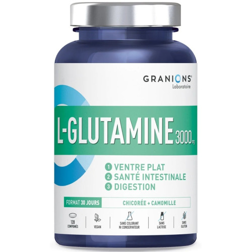 L-Glutamine 3000mg Granions : Énergie & récupération - 120 comprimés
