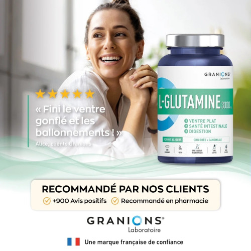L-Glutamine 3000mg Granions : Énergie & récupération - 120 comprimés