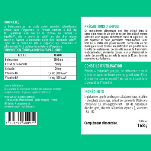 L-Glutamine 3000mg Granions : Énergie & récupération - 120 comprimés