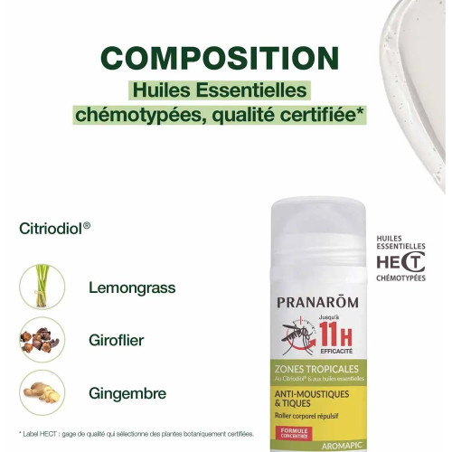 Pranarôm Bio Roller Anti-Moustiques - Protection 7h Naturelle