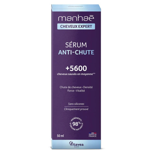 Manhaé Sérum Anti-Chute 50ml : cheveux denses, 98% naturel