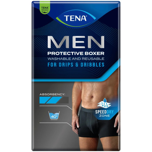 Boxer lavant TENA Homme L - Protection Fiable & Écologique