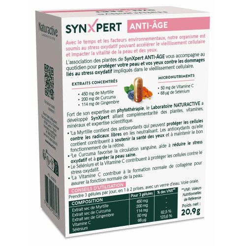Naturactive Anti-âge : Gélules Anti-Vieillissement Végétales 45 Unités