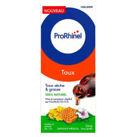 Sirop Prorhinel 95ml : Apaisement muqueuses, toux sèche ou grasse