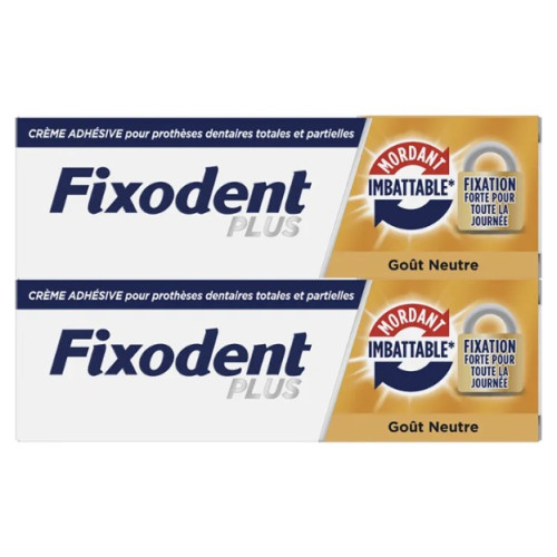 Fixodent Plus : Crème Adhésive Neutre - Tenue 12h Imbattable
