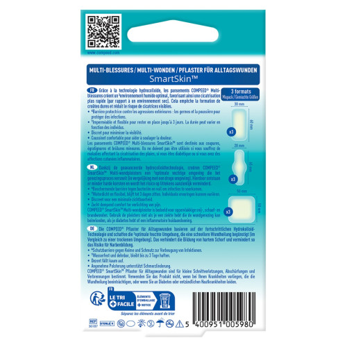 Compeed SmartSkin : Pansement Multi-blessures - Cicatrisation Optimale