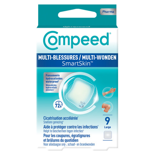 Compeed Multi-Blessures Large : Cicatrisation Rapide avec 9 Pansements