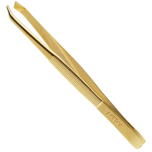 Épilation Précise avec Vitry : Pince Mors Crabe Biais Inox Doré - 9 cm