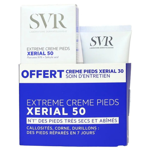 Xexial 50 Extrême Crème Pieds Anti-Callosités 50 ml + Xerial 30 Crème Pieds 50 ml Offerte