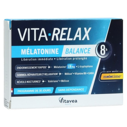 Vitavea Mélatonine : Sommeil réparateur en 8h - Gélules équilibre