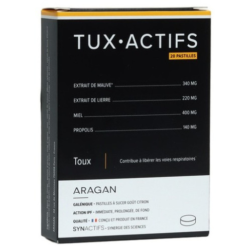 Pastilles Aragan Tux Actifs : Apaisement Toux avec Miel & Propolis