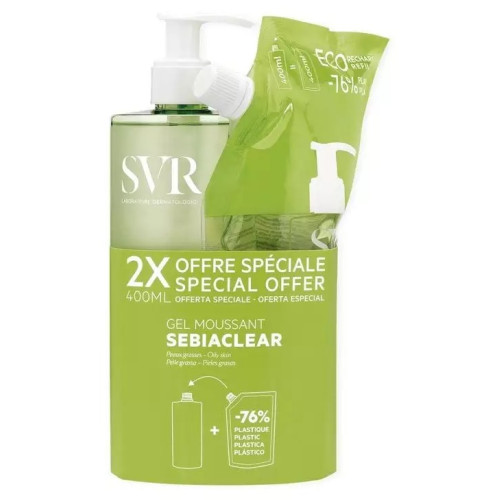 SVR Sebiaclear Gel moussant 400 ml + Recharge Peau nette Pharma360