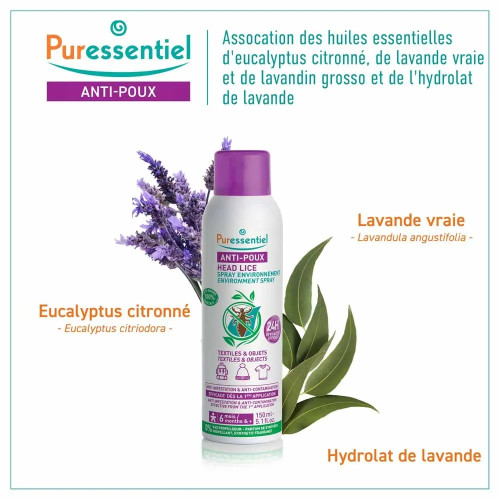 Puressentiel Anti-Poux Répulsif 150ml Textile Protégé 24h Pharma360