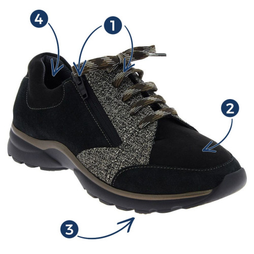 Basket femme CHUT Marta Noir - Podowell