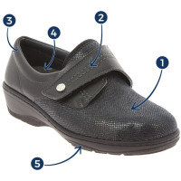 Chaussure orthopédique femme CHUT Psylvia Noir - Podowell