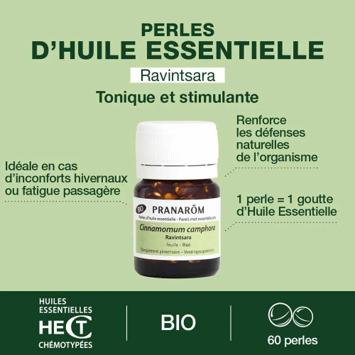 Perles d'Huile Essentielle Ravintsara 60 perles