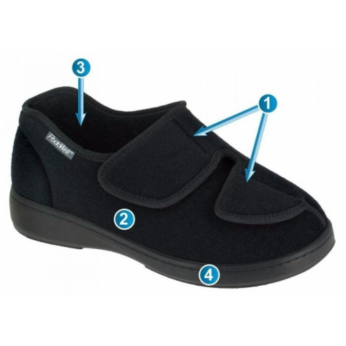 Chausson orthopédique lavable CHUT Athos Noir - Podowell