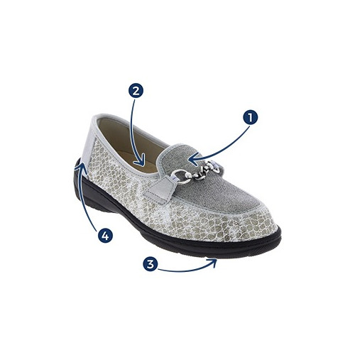 Mocassin souple femme CHUT Magik Argent - Podowell