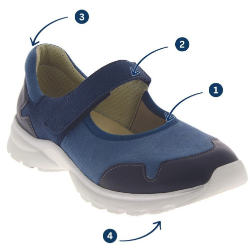 Basket confort femme CHUT Melba Bleu - Podowell