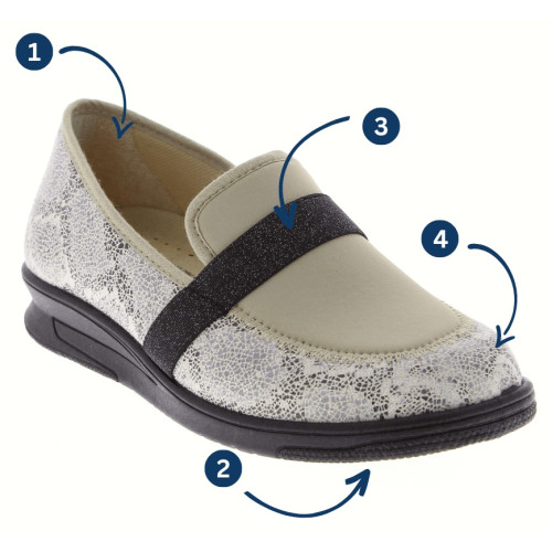 Mocassin femme CHUT Nelia Ecru - Podowell