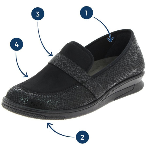 Mocassin femme CHUT Nelia Noir - Podowell