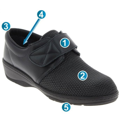 Chaussure orthopédique pour femme CHUT Psyche Noir - Podowell
