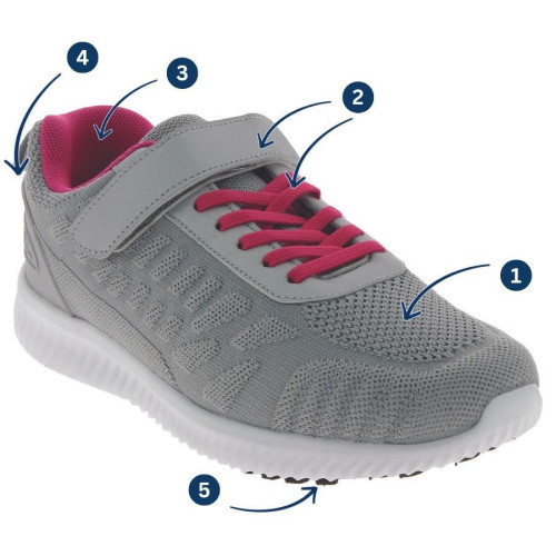 Basket confort femme CHUT Valia Gris - Podowell