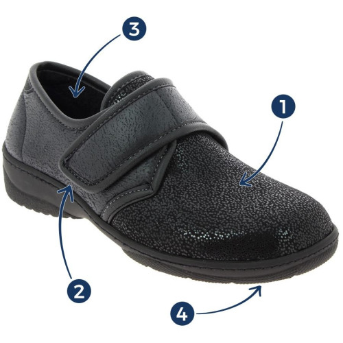 Chaussures orthopédiques pour femme CHUT Manille Shiny Noir - Podowell