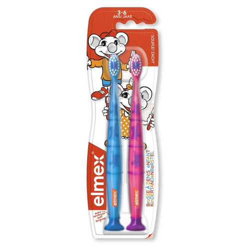 Elmex : 2 Brosses Douces 3-6 Ans - Nettoyage Enfant Sans Risque