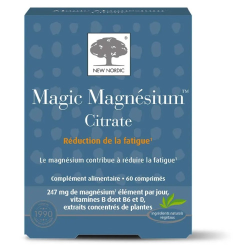 New Nordic Magnésium Citrate : Énergie & vitalité, 247mg, 60 comprimés
