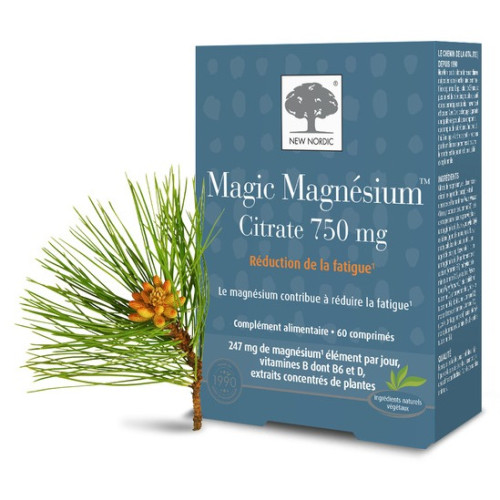 New Nordic Magnésium Citrate : Énergie & vitalité, 247mg, 60 comprimés