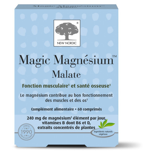 Magnésium Malate 240mg - Énergie & Muscles | New Nordic 60 comprimés